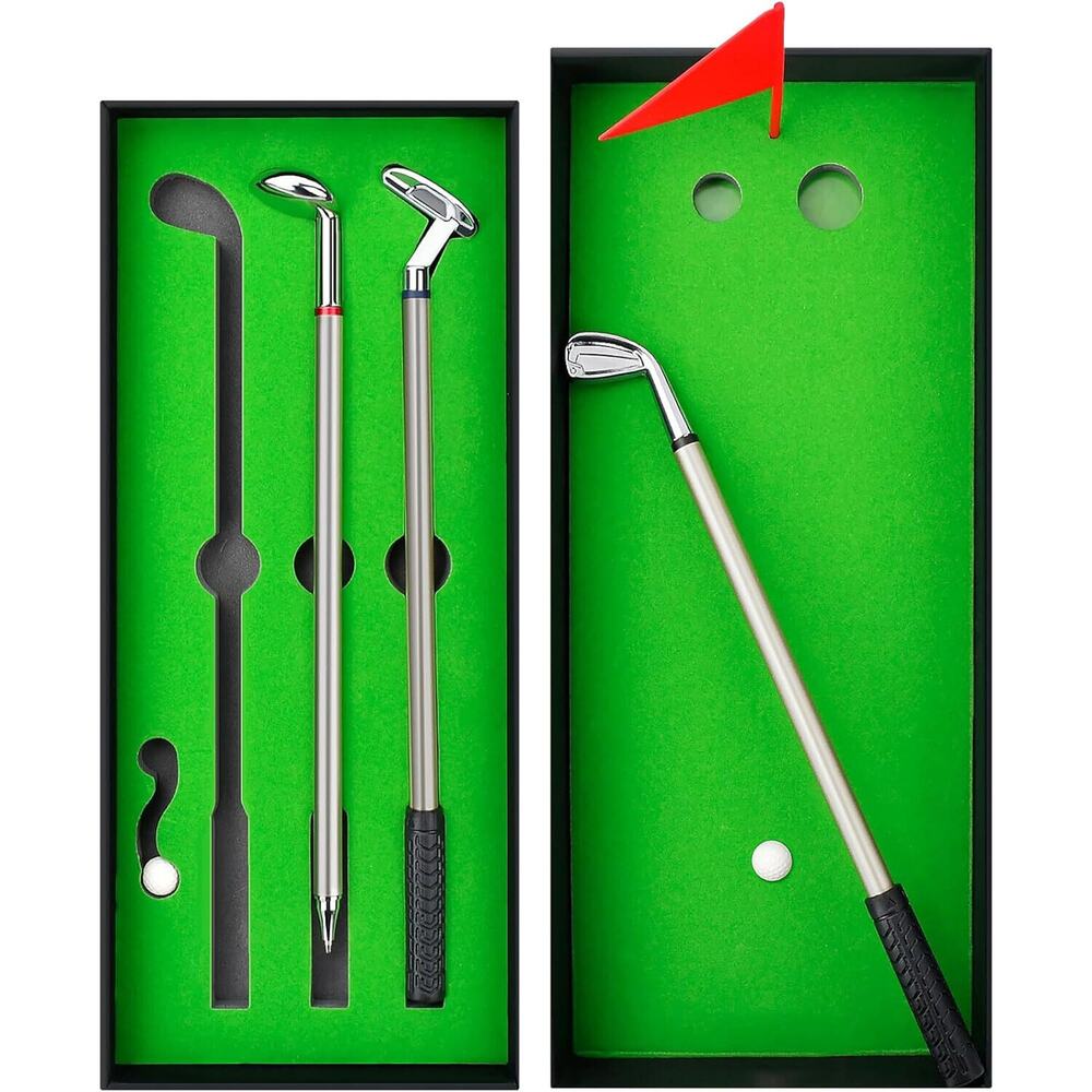 🔥Mini Desktop Golf Ball Pen Gift Set White Elephant BNWT🔥